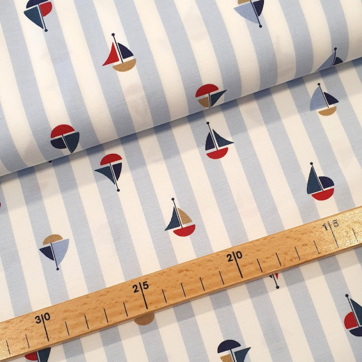 60cm Zuschnitt - HILCO • Bio-Baumwollstoff BATEAU