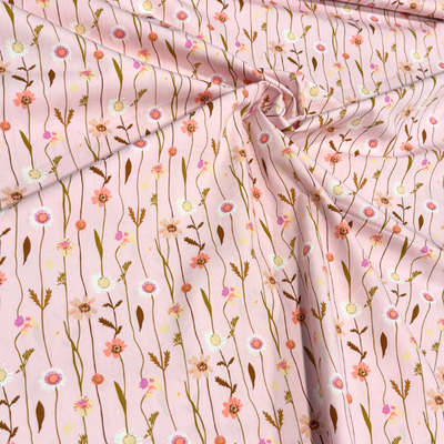 60cm Zuschnitt - Rico Design - Baumwolle- rosa Wildblumen