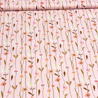 60cm Zuschnitt - Rico Design - Baumwolle- rosa Wildblumen