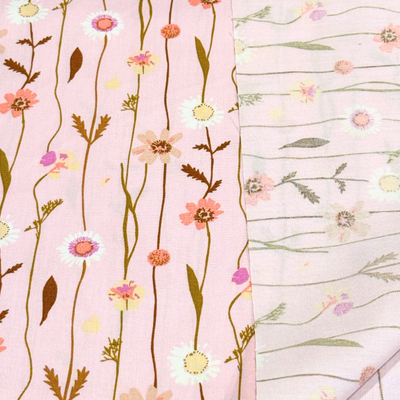60cm Zuschnitt - Rico Design - Baumwolle- rosa Wildblumen