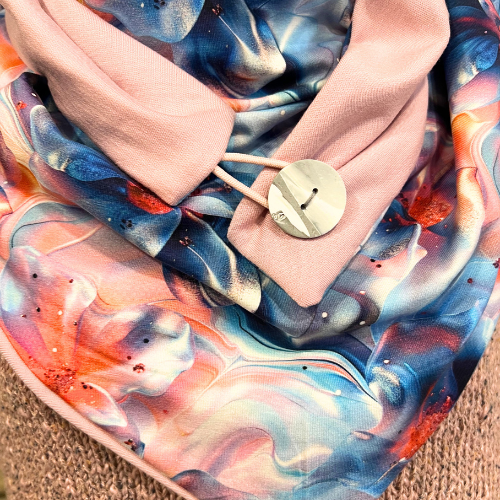 Dreieckstuch Blossom Blend mit rosafarbener Rückseite