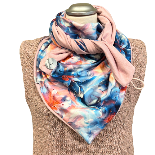 Dreieckstuch Blossom Blend mit rosafarbener Rückseite