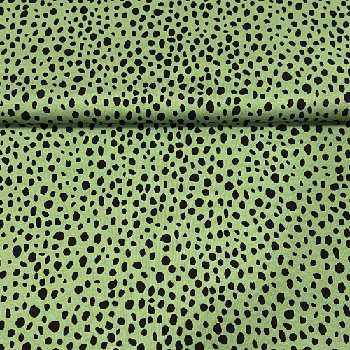 1,3m Reststück - Hanabi • French Terry - rain of Dots - hellgrün