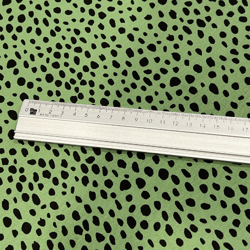 1,3m Reststück - Hanabi • French Terry - rain of Dots - hellgrün