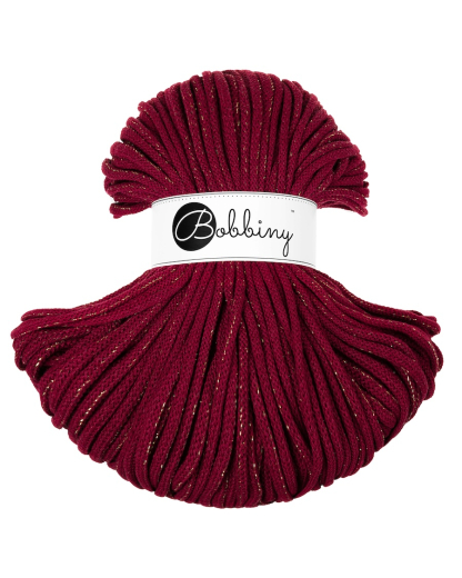 Bobbiny Premium 5 mm Flechtkordeln in Golden Wine Red