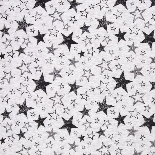 Alpenfleece Leah - Sterne - melange naturweiß