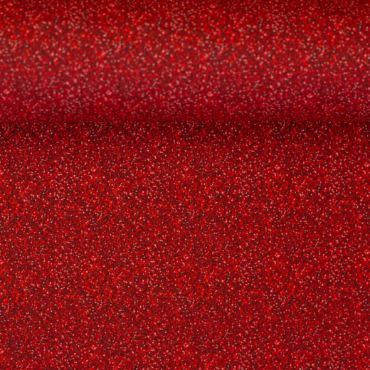 Baumwolle Uni mit Glitter - rot