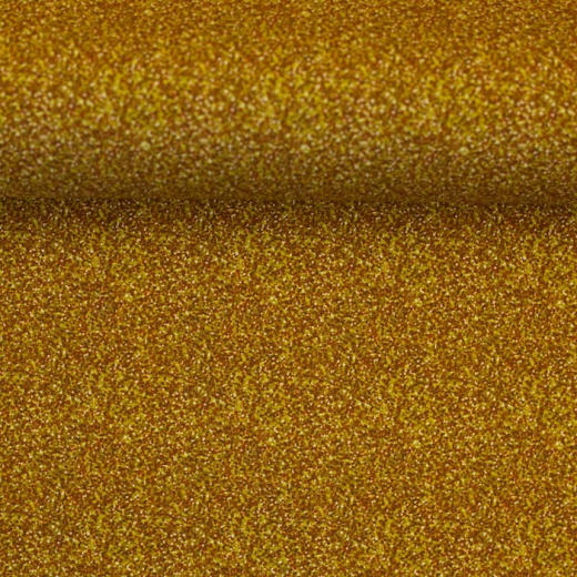 Baumwolle Uni mit Glitter - gold