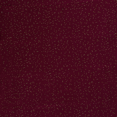 Musselin bordeaux mit goldenen Punkten