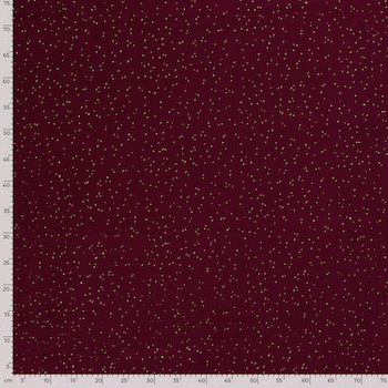 Musselin bordeaux mit goldenen Punkten