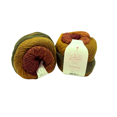 Poema Farbverlauf (Fb. 607 - Ocker/Grün/Bordeaux)