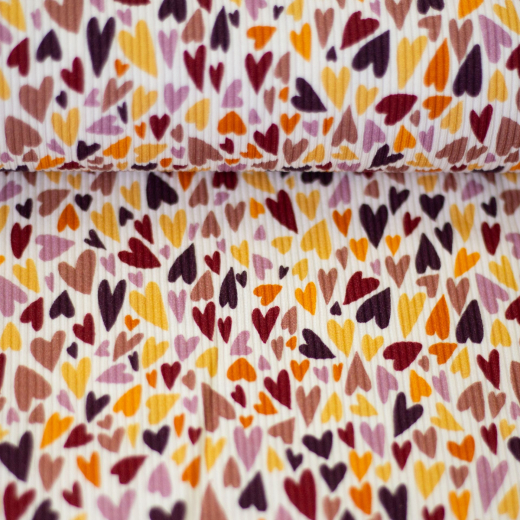 Mia HW25/26, Rippjersey Herzen, bunt/naturweiß
