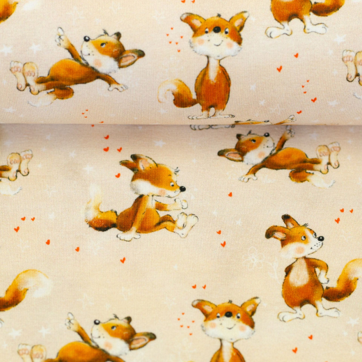 SWAFING • Baumwolljersey •  Füchse, beige - Lathi