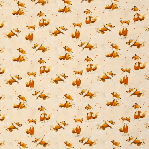 SWAFING • Baumwolljersey •  Füchse, beige - Lathi