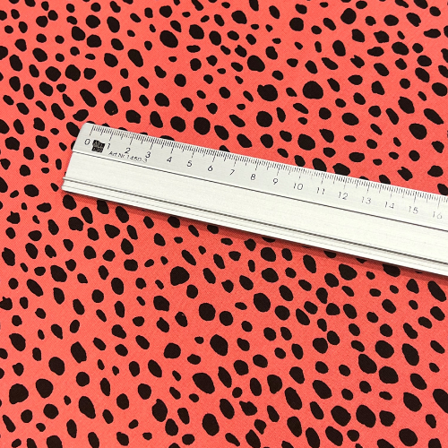1,3m Zuschnitt - Hanabi • French Terry - rain of Dots - koralle