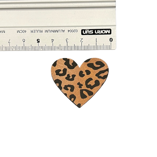 Etikett / Label Leo-Herz braun aus veganen Leder