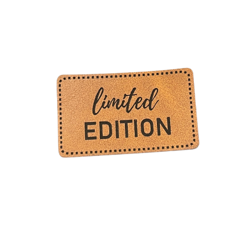 Etikett / Label limited EDITION braun aus veganen Leder