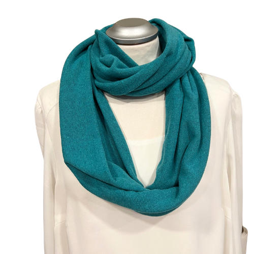 Loopschal petrol - italienischer Strickstoff