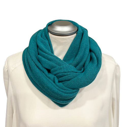 Loopschal petrol - italienischer Strickstoff