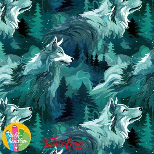 Baumwolljersey Winterwölfe - Vorbestellung