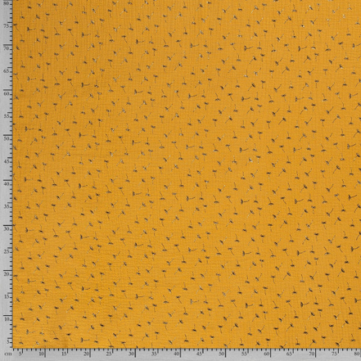 Musselin Double Gauze Pusteblume ocker-gold