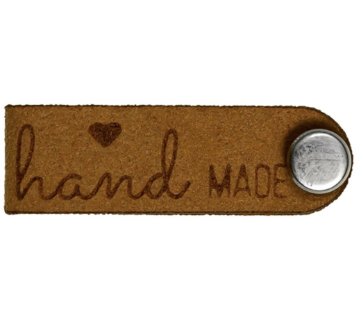 Knick-Label mit Schraube handmade hellbraun