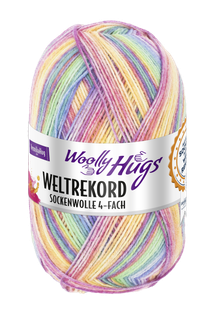 Woolly Hugs Weltrekord Sockenwolle Fb. 01 - pink/gelb/grün/blau