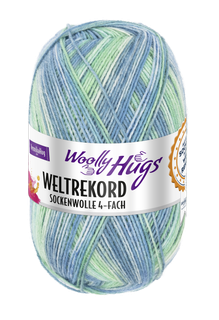 Woolly Hugs Weltrekord Sockenwolle Fb. 05 - hellblau/blau/grün