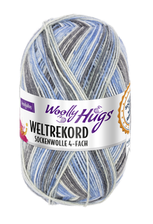 Woolly Hugs Weltrekord Sockenwolle Fb. 06 - anthrazit/blau/grau