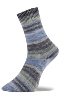 Woolly Hugs Weltrekord Sockenwolle Fb. 06 - anthrazit/blau/grau