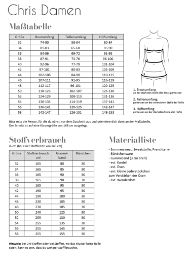 Fadenkäfer Papierschnittmuster Jogginghose Chris Damen  • Gr. 32 - 58
