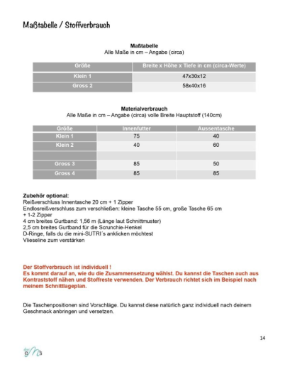 Dreiems - Papierschnittmuster Shopper Sutri - 2 Größen
