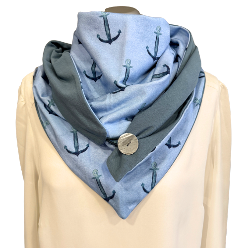 Dreieckstuch mit Anker auf blauen Grund