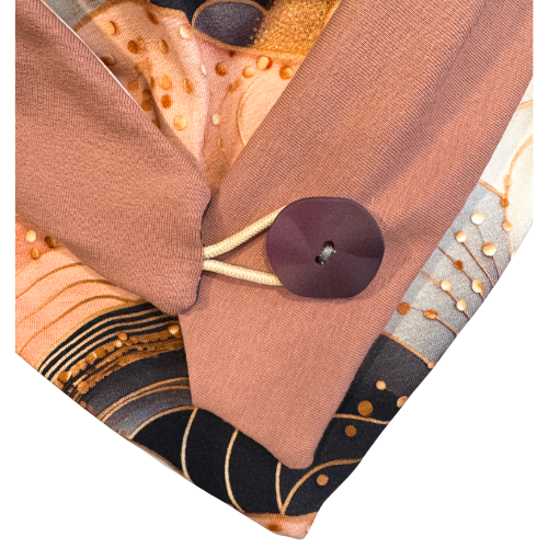 Dreieckstuch mit mit Halbkreisen und angedeuteten Goldglitter