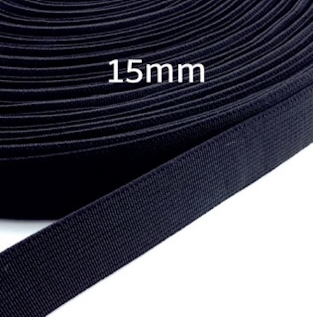 Gummiband 15mm schwarz