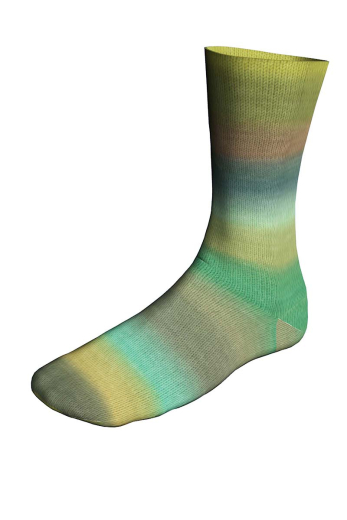 Sockenwolle TWIN SOXX 4-FACH Merino in oliv/türkis(Fb. 554) - BiotopeSoxx