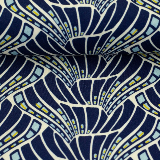 Viskose Vienna Coral by Bienvenido Colorido - dunkelblau - grafisch