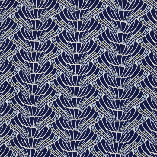 Viskose Vienna Coral by Bienvenido Colorido - dunkelblau - grafisch