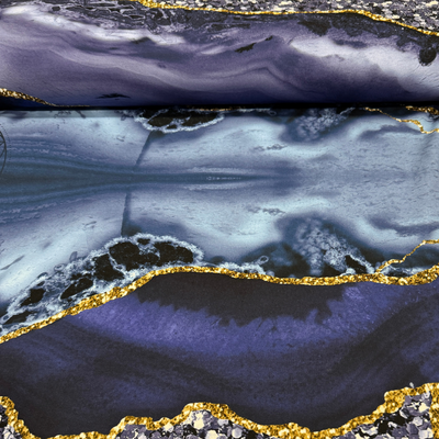 French Terry Galaxy Marbel blue