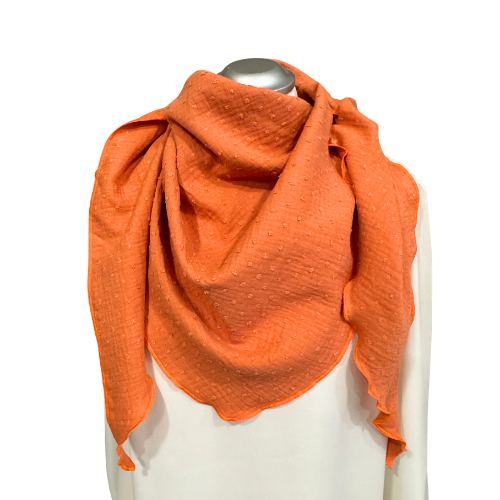 Musselintuch orange mit Tupfen