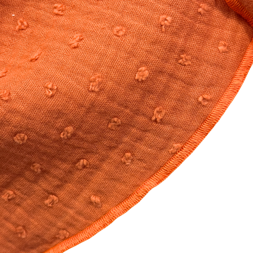 Musselintuch orange mit Tupfen