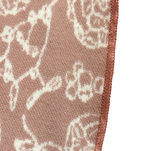 Jacquard-Dreieckstuch mit Blüten auf rosa