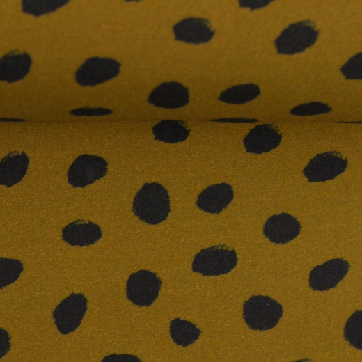 Pauline Viskose - Tupfen, 1cm, Goldgelb