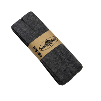 Jersey-Schrägband melange gefalzt 40/20mm dunkelgrau (fb.067)