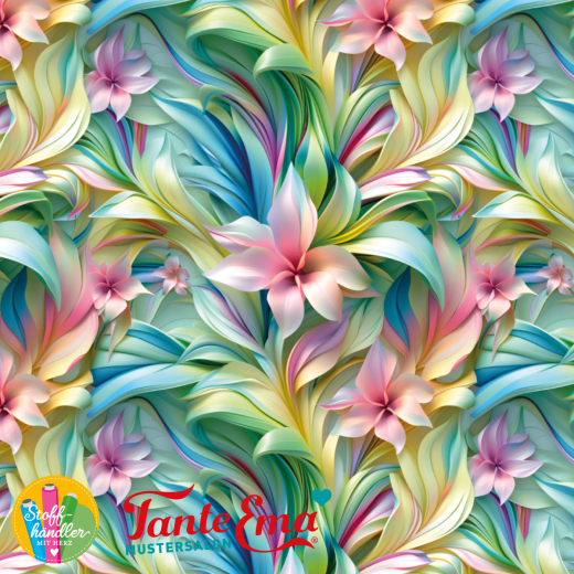 Baumwolljersey Flora Flourish