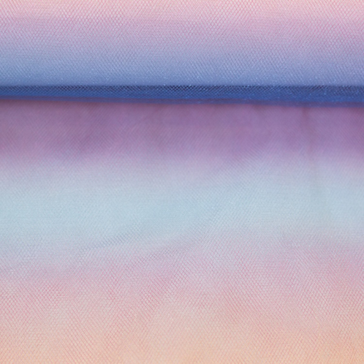 Tüll Ombre - Farbverlauf blau/rot/gelb