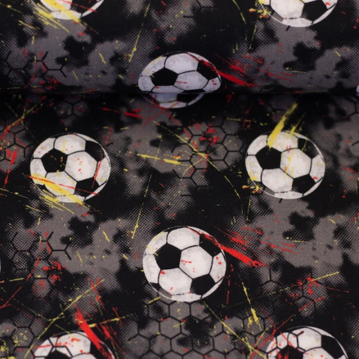 Baumwolle - Fußball - grau/schwarz - Swafing