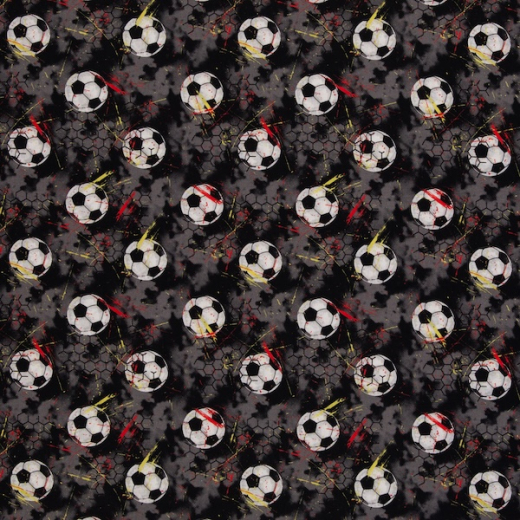 Baumwolle - Fußball - grau/schwarz - Swafing