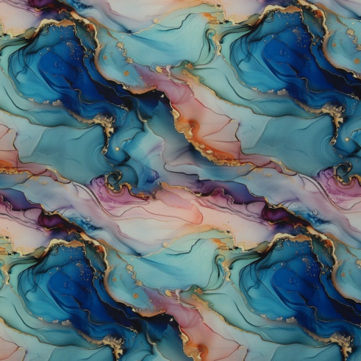 Flowing Bloom - liquid - Liquid, blau/beere/aqua by Sarah Mariam Martindale >60.000, **wasserabweisend**