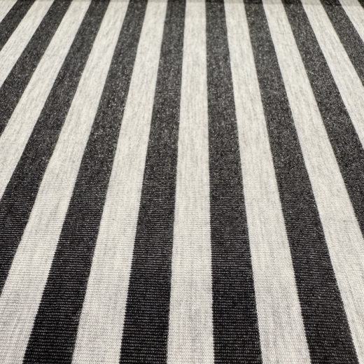 S&W Stoffe • Baumwolljersey schwarz grau gestreift mit Glitzerfäden